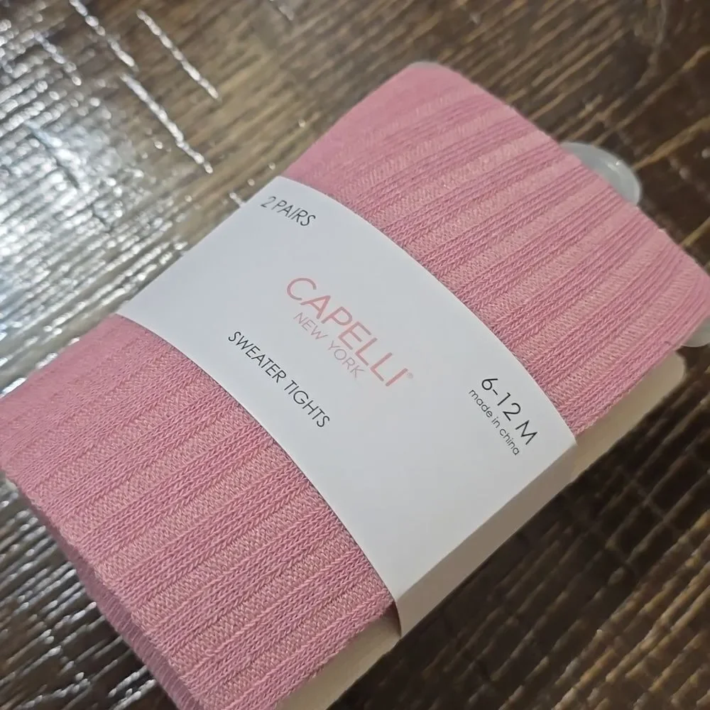 Capelli New York Sweater Tights 2-Pairs 6-12 Months